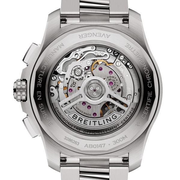 Montre Breitling Avenger B01 Chronograph automatique cadran vert bracelet acier 44 mm AB0147101L1A1