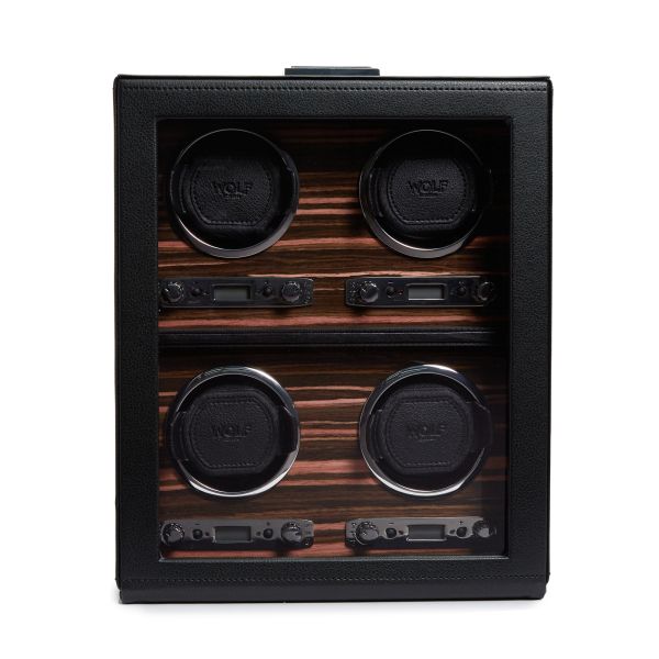 Programmable watch winder for four watches Wolf 1834 Roadster vegan leather