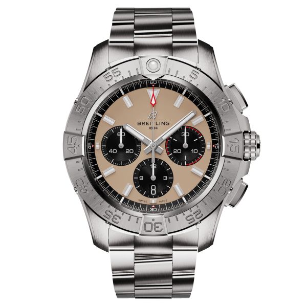 Montre Breitling Avenger B01 Chronograph automatique cadran sable bracelet acier 44 mm AB0147101A1A1