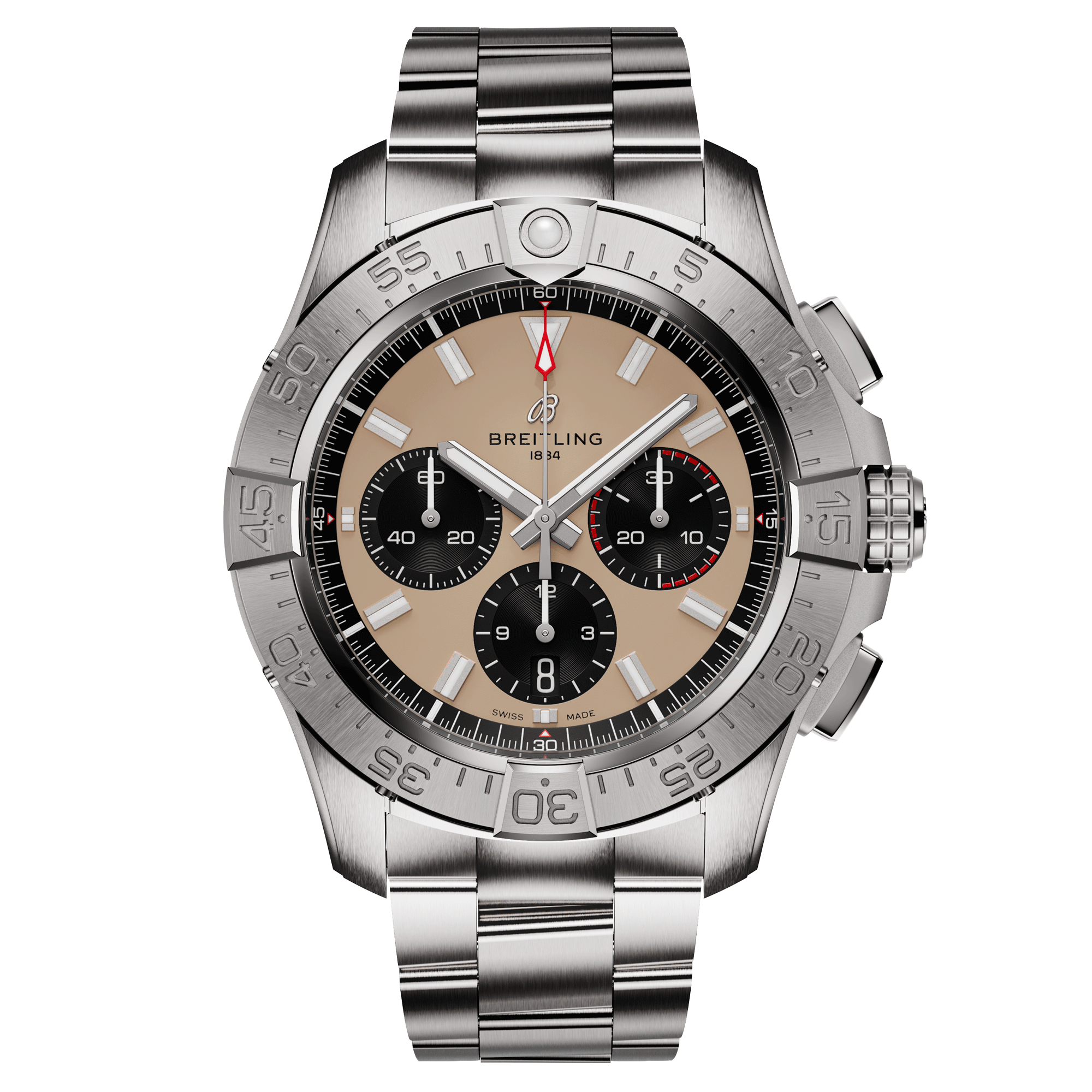 Montre Breitling Avenger B01 Chronograph automatique cadran sable bracelet acier 44 mm AB0147101A1A1