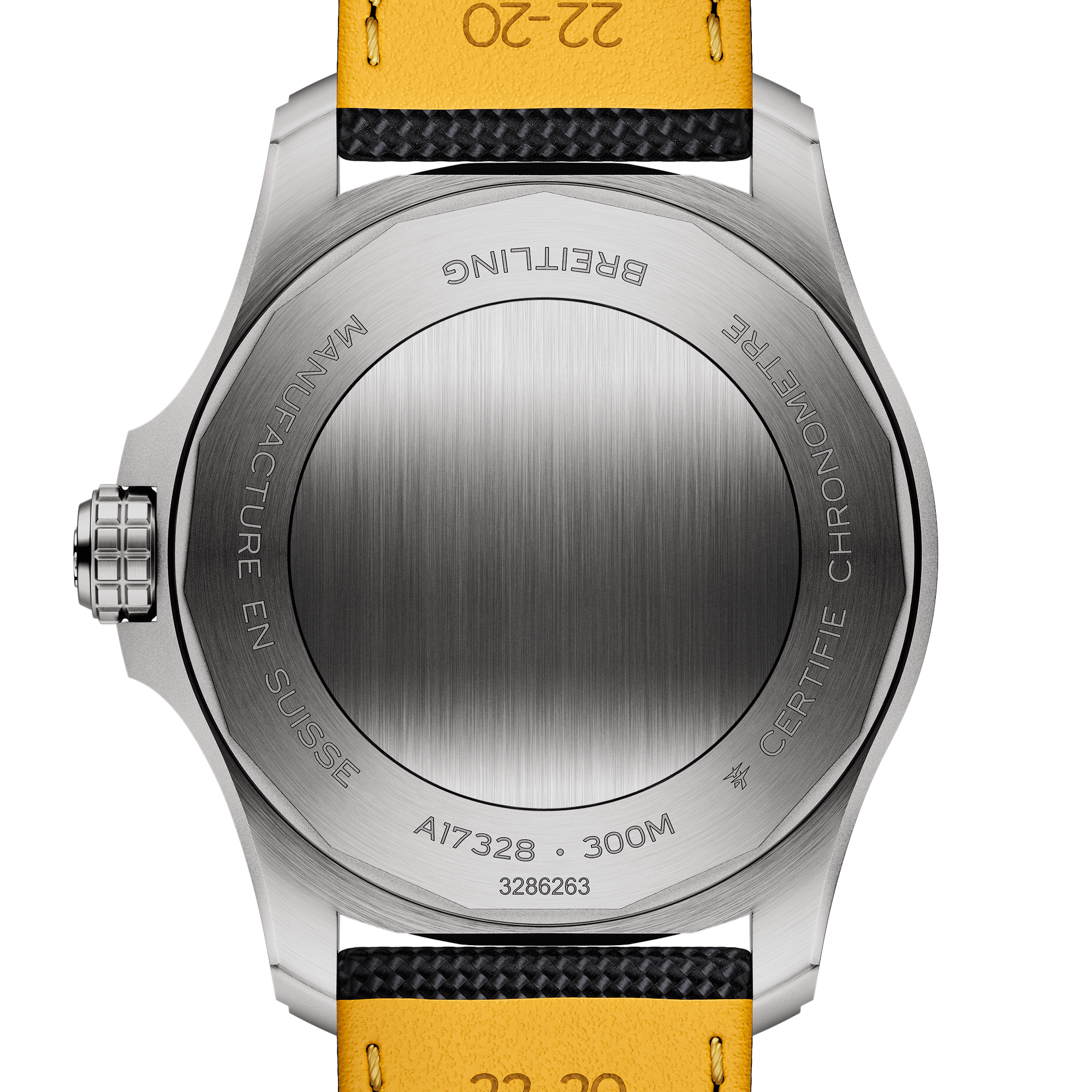 Breitling Avenger automatic watch black dial black leather strap 42 mm