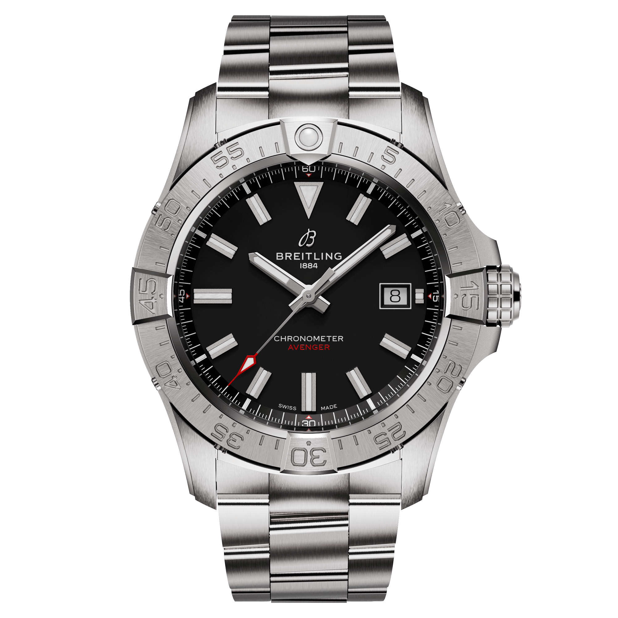 Montre Breitling Avenger automatique cadran noir bracelet acier 42 mm A17328101B1A1