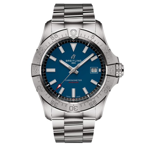Breitling Avenger automatic watch blue dial steel bracelet 42 mm