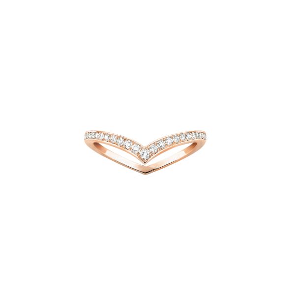 Messika Fiery Pavé wedding band in pink gold and diamonds