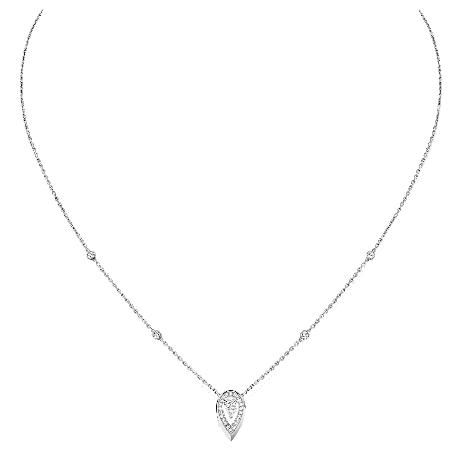 Messika Fiery necklace in white gold and diamonds