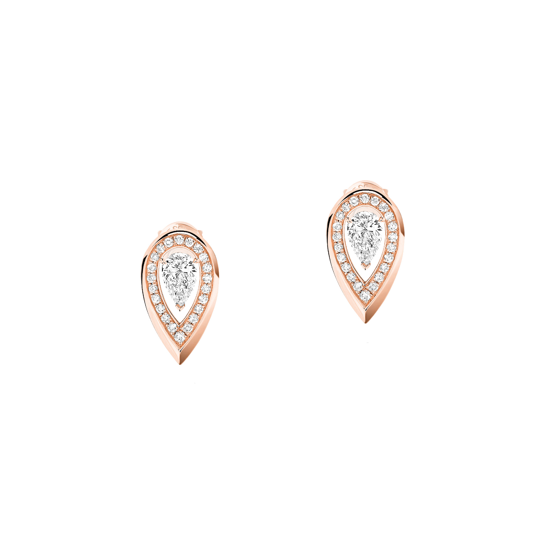 Boucles d'oreilles Messika Fiery en or rose et diamants