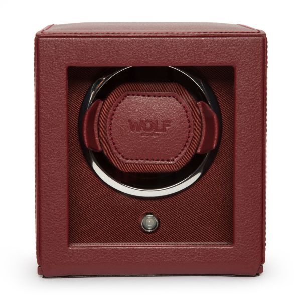 Remontoir pour montre automatique Wolf 1834 Cub en cuir vegan bordeaux
