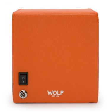 Remontoir pour montre automatique Wolf 1834 Cub en cuir vegan orange