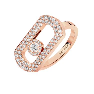 Bague Messika So Move Pavée en or rose et diamants