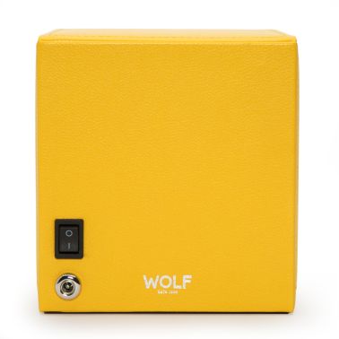 Remontoir pour montre automatique Wolf 1834 Cub en cuir vegan jaune
