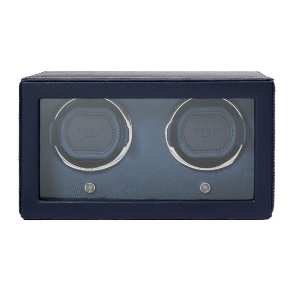 Double Watch Winder Wolf 1834 Cub Navy vegan leather