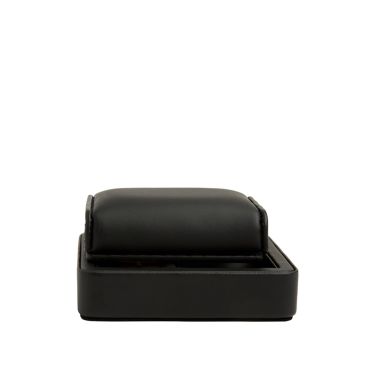 Porte-montre pliable Wolf 1834 Axis en cuir vegan noir et finition poudrée