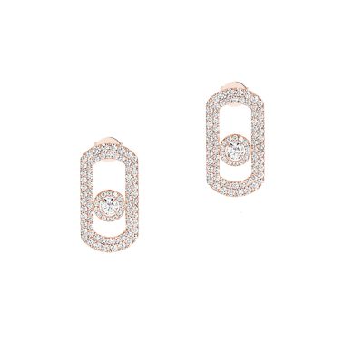 Boucles d'oreilles Messika So Move Pavées en or rose et diamants