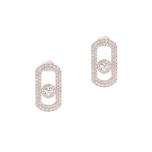 Messika So Move Pavé earrings in rose gold and diamonds
