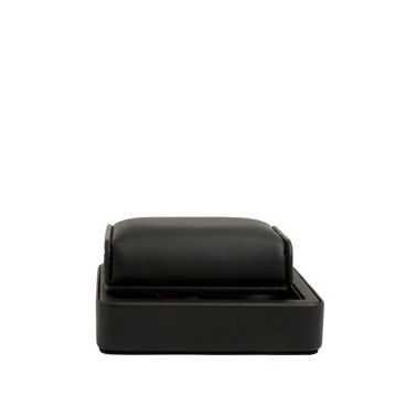 Support de montre pliable Wolf 1834 Axis en cuir vegan noir et finition cuivre