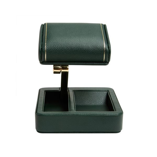 British Racing Green Travel Watch Stand Wolf 1834 green vegan leather