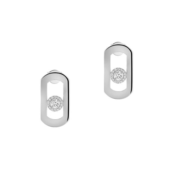 Boucles d'oreilles Messika So Move Pavé en or blanc et diamant