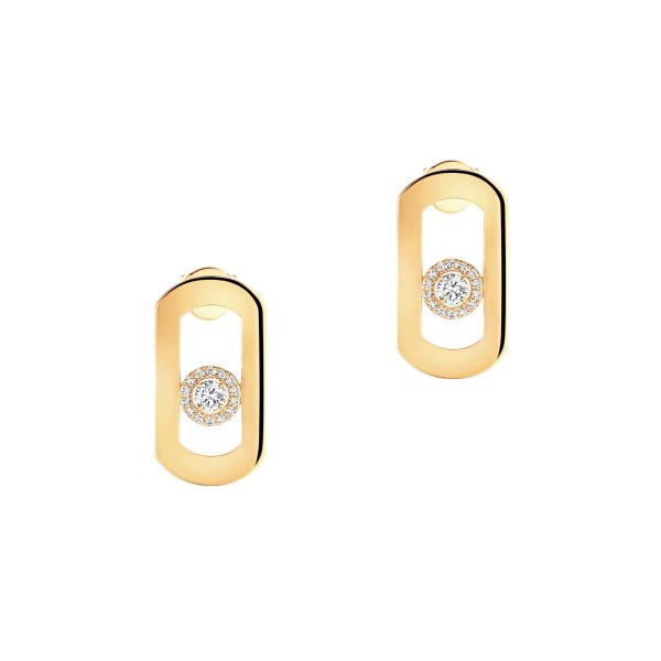 Boucles d'oreilles Messika So Move Pavé en or jaune et diamant