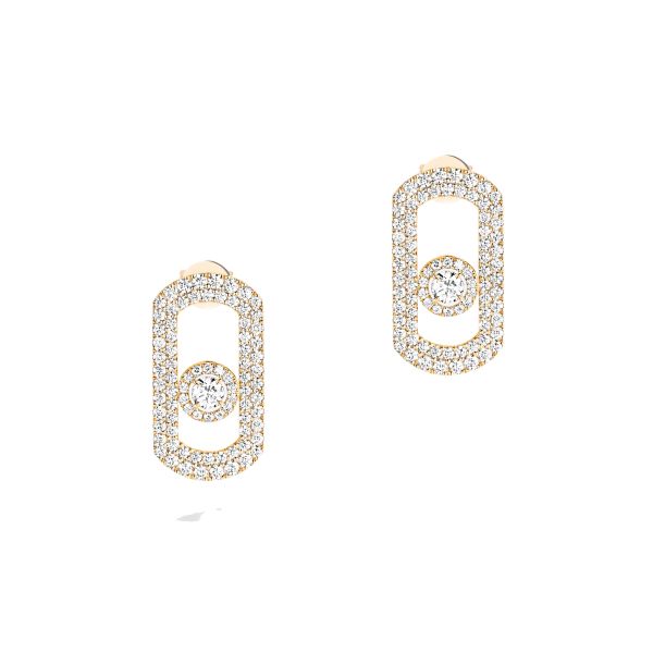Messika So Move Pavé earrings in yellow gold and diamonds