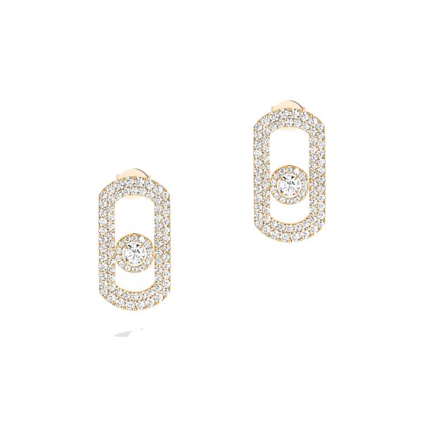 Boucles d'oreilles Messika So Move Pavées en or jaune et diamants