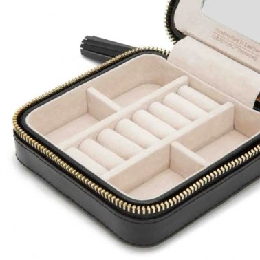 Wolf Caroline zip travel case in black