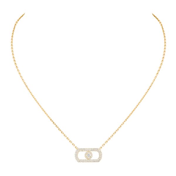 Messika So Move Pavé necklace in yellow gold and diamonds