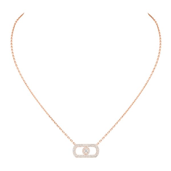 Collier Messika So Move Pavé en or rose et diamants