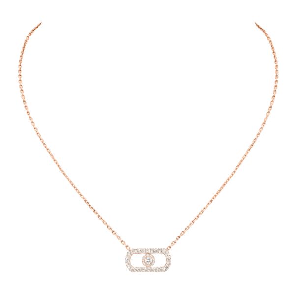 Messika So Move Pavé necklace in rose gold and diamonds