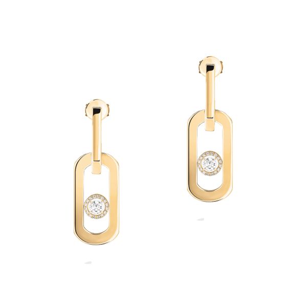 Messika So Move XL pendant earrings in yellow gold and diamonds