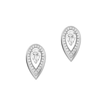 Boucles d'oreilles Messika Fieryen or blanc et diamants