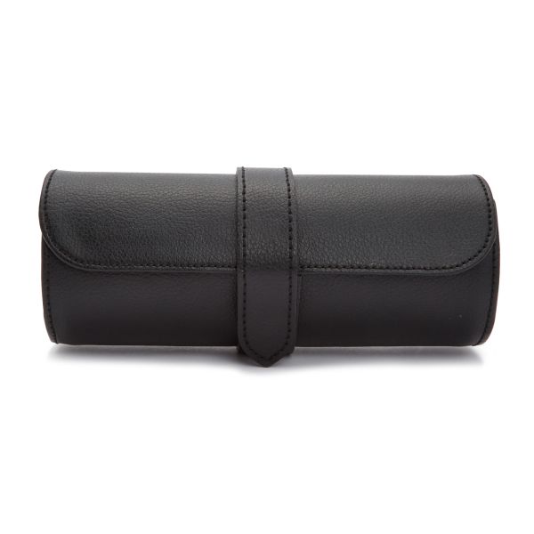 Roadster Triple Watch Roll Wolf 1834 black vegan leather