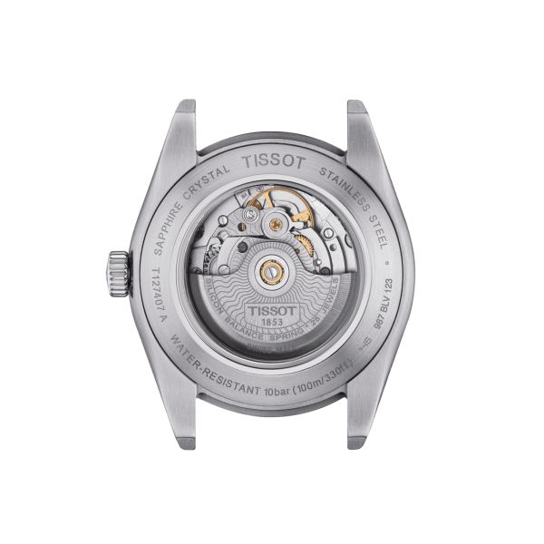 Tissot Gentleman Powermatic 80 Silicium automatic watch blue dial steel bracelet 40 mm