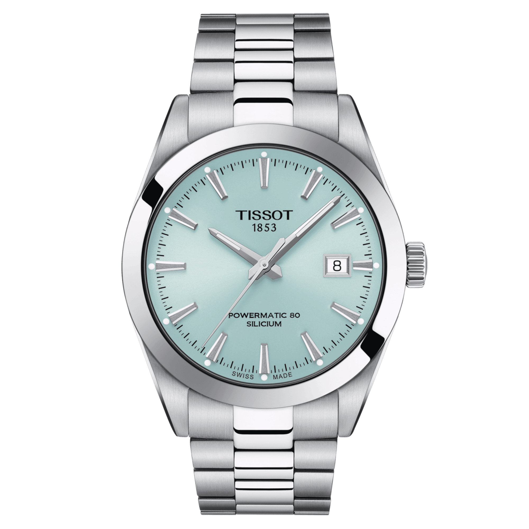 Tissot Gentleman Powermatic 80 Silicium automatic watch blue dial steel bracelet 40 mm
