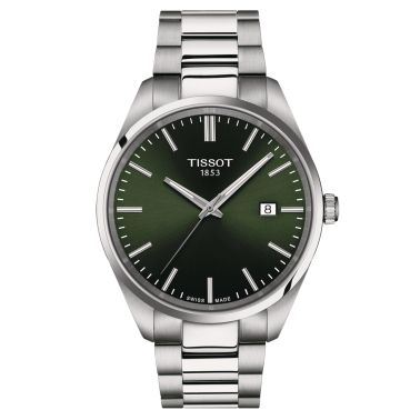 Montre Tissot T-Classic PR 100 quartz cadran vert bracelet acier 40 mm T150.410.11.091.00