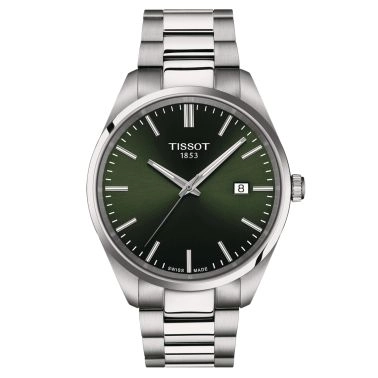 Montre Tissot T-Classic PR 100 quartz cadran vert bracelet acier 40 mm T150.410.11.091.00