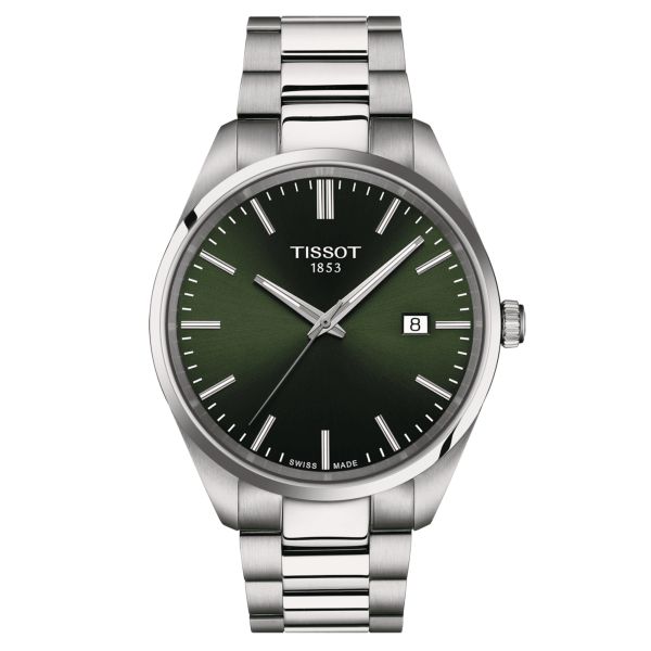 Tissot T-Classic PR 100 quartz green dial stainless steel bracelet 40 mm