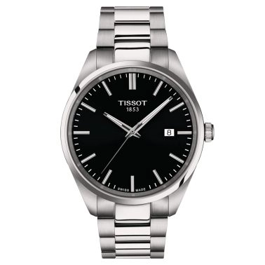 Montre Tissot T-Classic PR 100 quartz cadran noir bracelet acier 40 mm T150.410.11.051.00