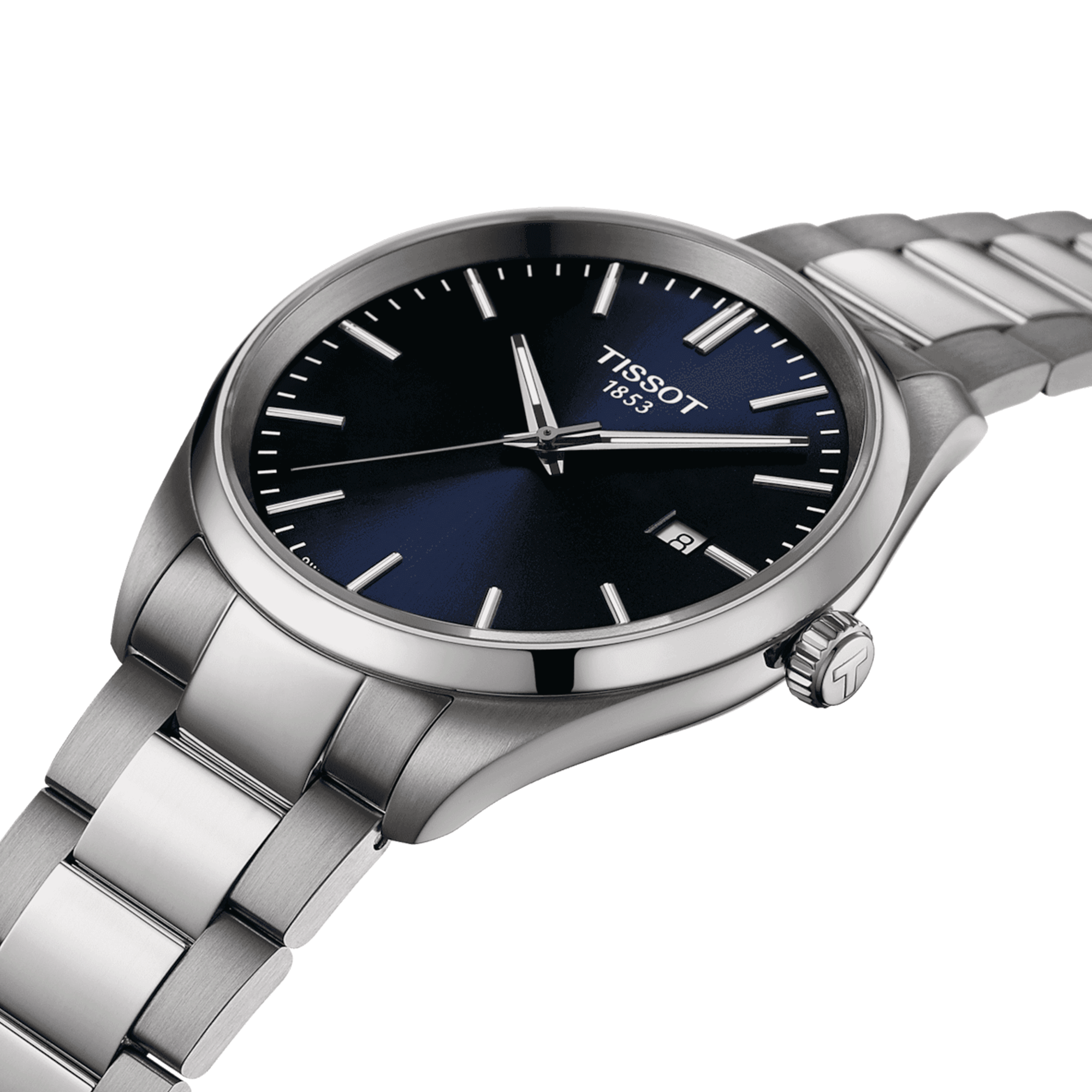 Montre Tissot T-Classic PR 100 quartz cadran bleu bracelet acier 40 mm T150.410.11.041.00
