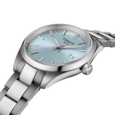 Montre Tissot T-Classic PR 100 quartz cadran bleu bracelet acier 34 mm T150.210.11.351.00