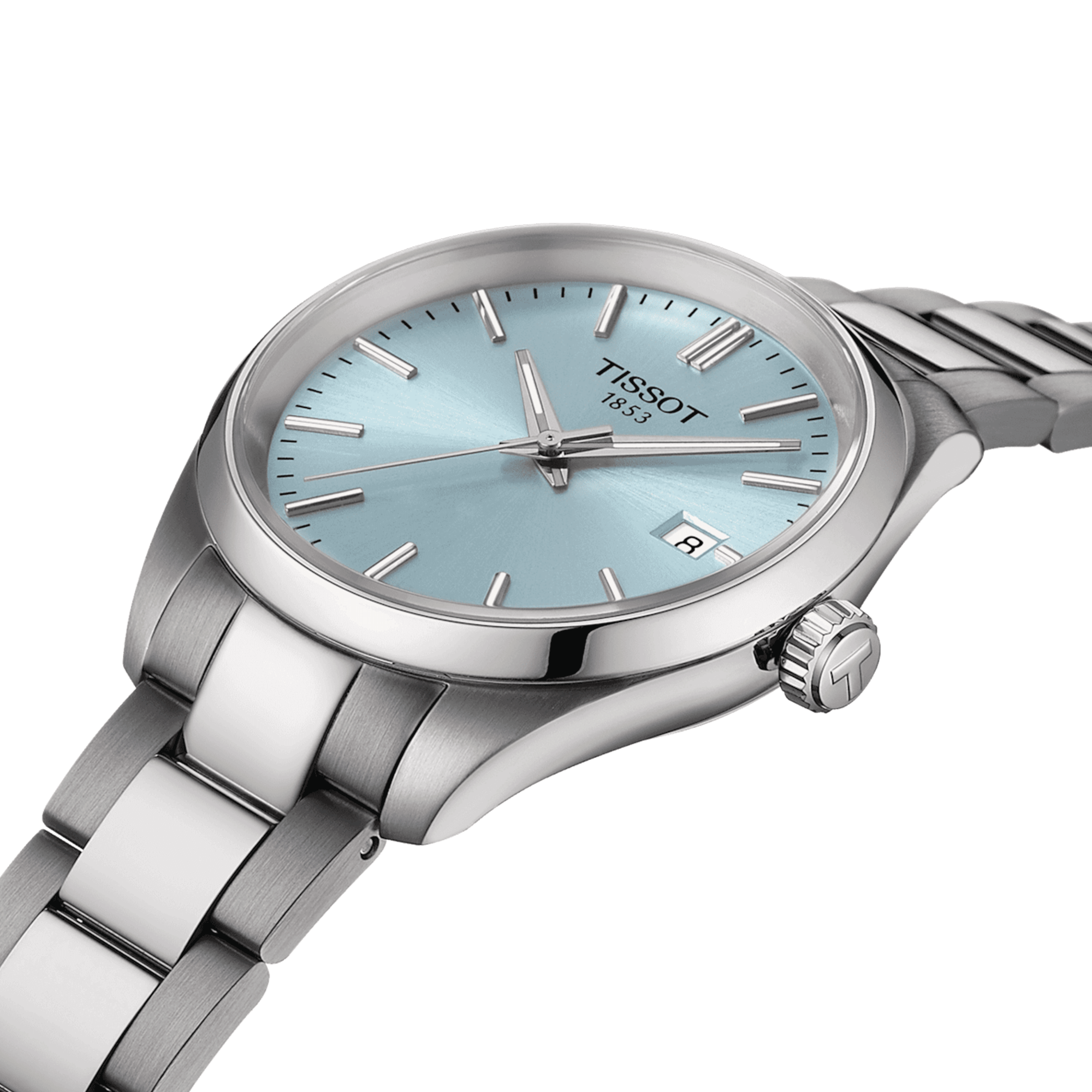 Montre Tissot T-Classic PR 100 quartz cadran bleu bracelet acier 34 mm T150.210.11.351.00