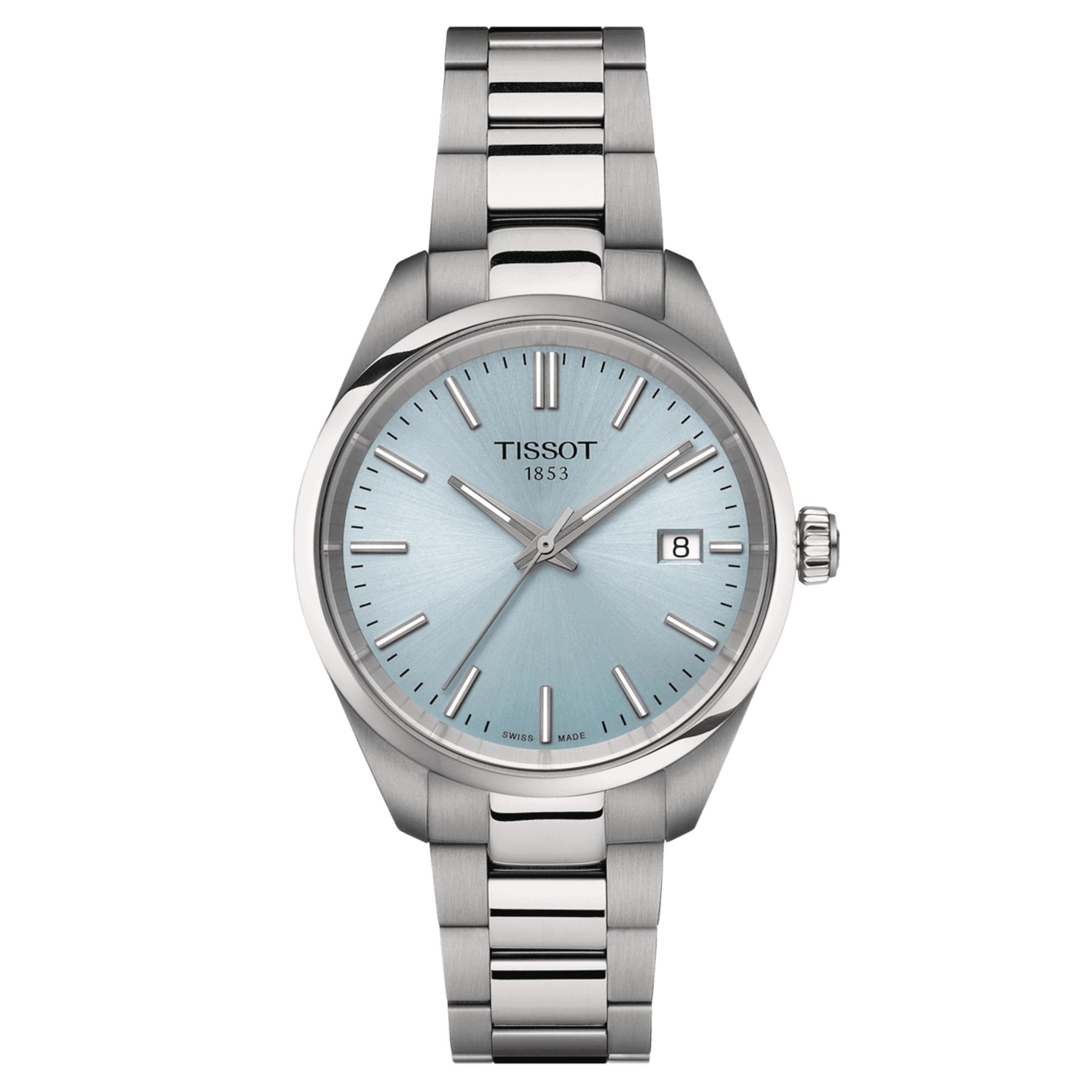 Montre Tissot T-Classic PR 100 quartz cadran bleu bracelet acier 34 mm T150.210.11.351.00