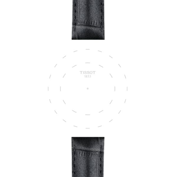 Bracelet Tissot cuir vachette façon alligator gris boucle ardillon 16 mm T852.047.924