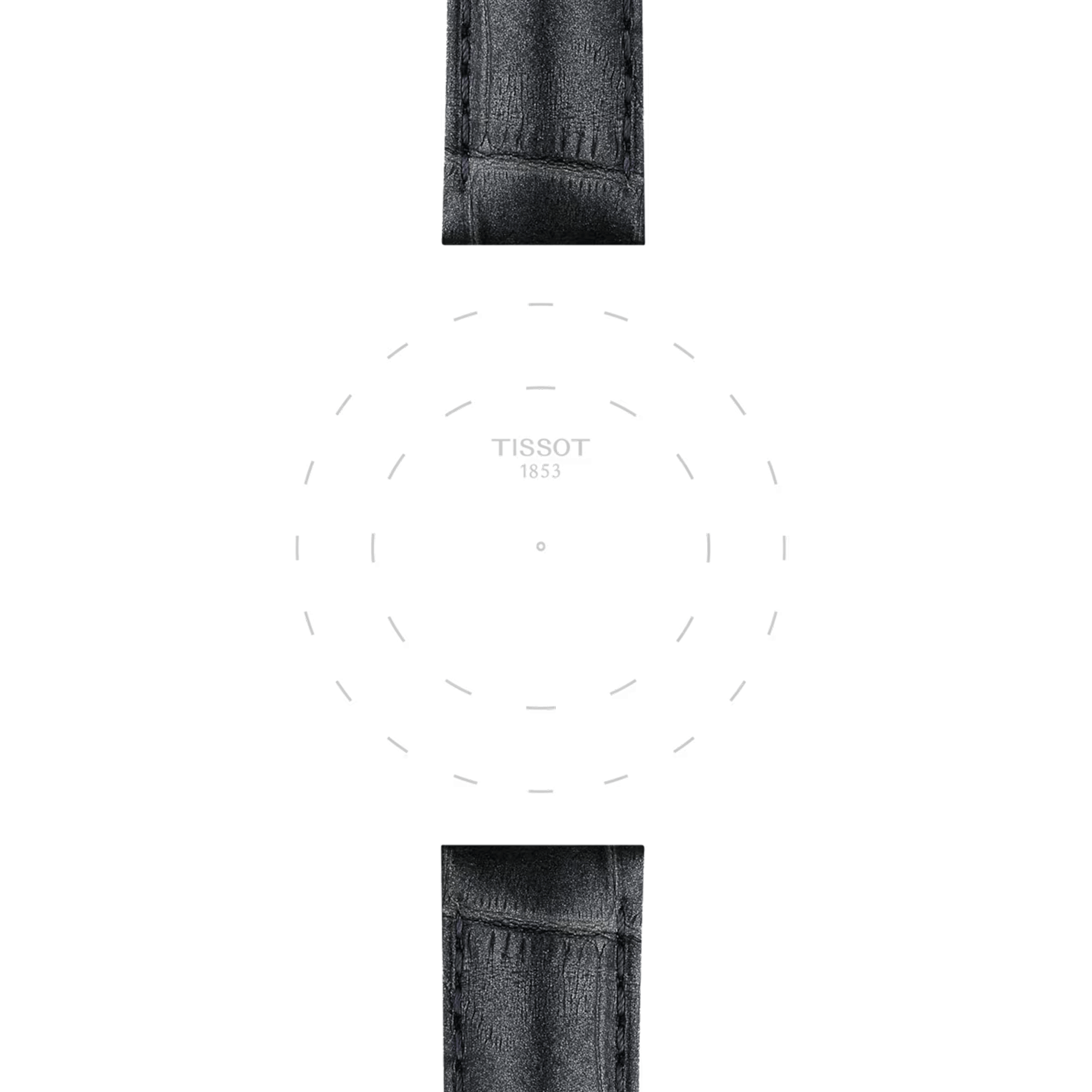 Bracelet Tissot cuir vachette façon alligator gris boucle ardillon 16 mm T852.047.924