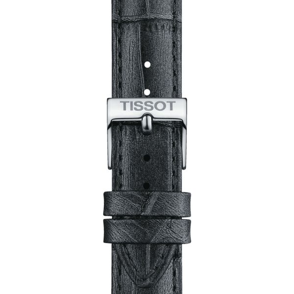 Bracelet Tissot cuir vachette façon alligator gris boucle ardillon 16 mm T852.047.924