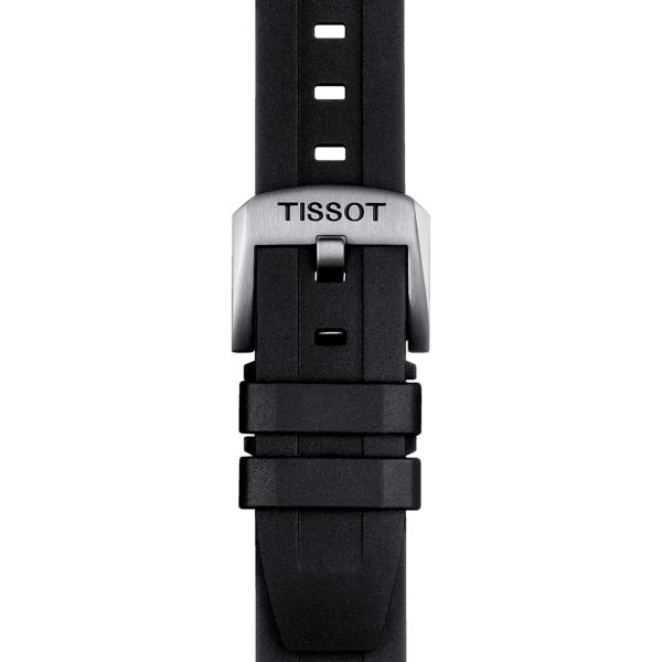 Tissot black rubber bracelet with 20 mm pin buckle