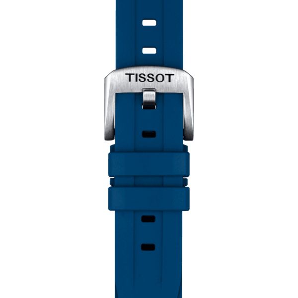 Bracelet Tissot caoutchouc bleu boucle ardillon 20 mm T852.044.837