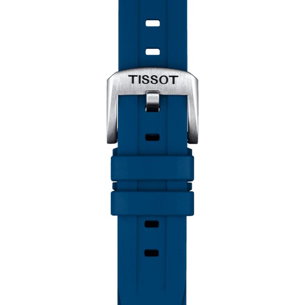 Tissot black rubber bracelet with 20 mm pin buckle