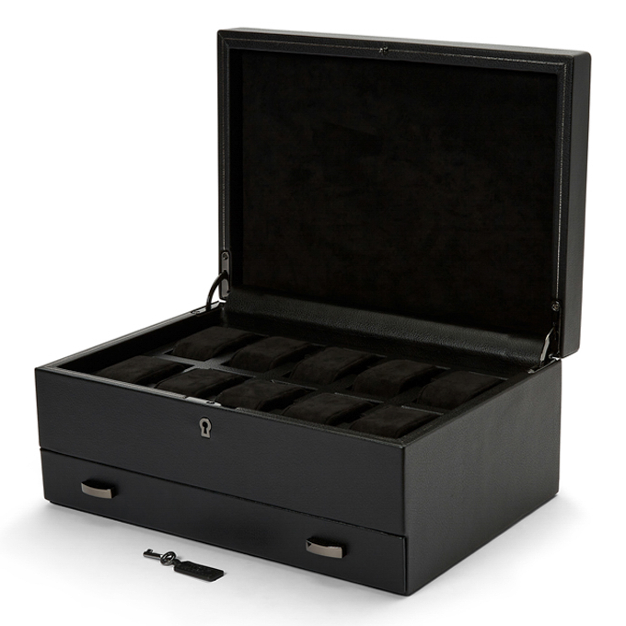 British Racing Black Watch Box 10 watches with storage - Wolf 1834