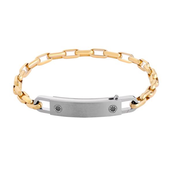 Fred Force 10 Winch bracelet in yellow gold and stainless steel
