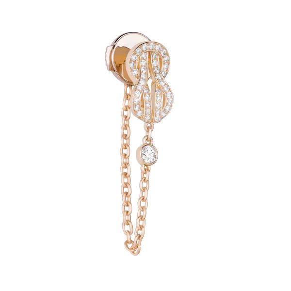 Boucle d'oreille Fred Chance Infinie en or rose et diamants